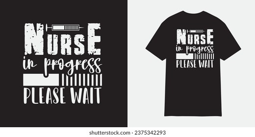 Nurse in progress please wait tshirt design, Nurse sublimation png, Free-ish, Black History png, Cut Files for Cricut, Silhouette, Typography nurse vector, nurse t shirt design