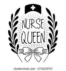 Nurse queen with circle leaf vector