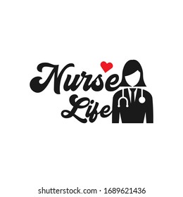 Nurse Quote Lettering Typography Nurse Life Stock Vector (Royalty Free ...