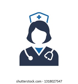 Nurse Receptionist Icon, female doctor icon