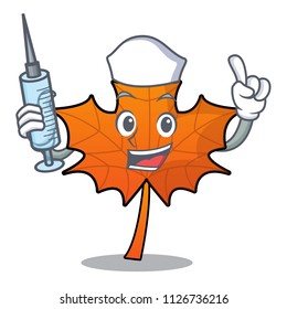 Nurse red maple leaf character cartoon