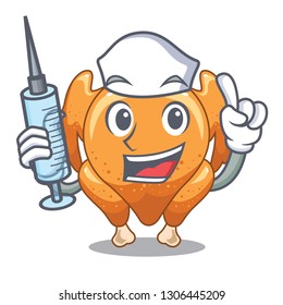 Nurse roast chicken served the cartoon table