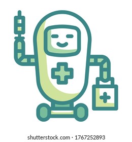 Nurse Robot and Innovation Twotone icon. Medical Technology Concept.