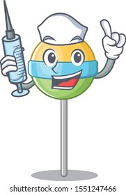 nurse the round lollipo isolated with cartoon