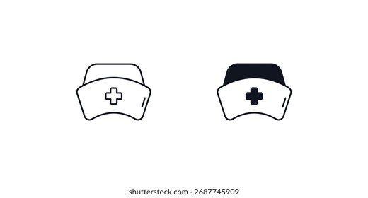 Icono de conjunto de enfermera con fondo blanco Vector Ilustración de stock