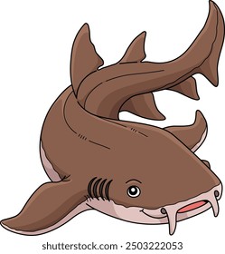 Nurse Shark Cartoon Colored Clipart Illustration