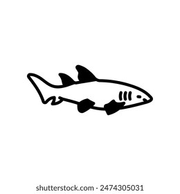 Nurse Shark Glyph Icon, Vector illustration