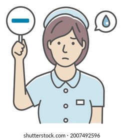 Nurse showing placard vector illustration