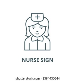 Nurse sign vector line icon, linear concept, outline sign, symbol