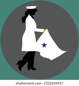 Nurse Silhouette Vector Art Icons.