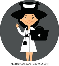 Nurse Silhouette Vector Art Icons.