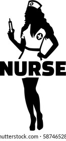 Nurse silhouette wiht word