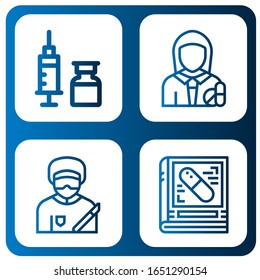 nurse simple icons set. Contains such icons as Syringe, Pharmacist, Surgeon, Pharmacy, can be used for web, mobile and logo