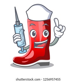 Nurse single of boots isolated on mascot