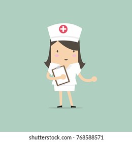 Nurse smiling and holding clipboard