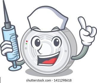 Nurse smoke detector isolated with the mascot