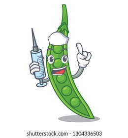 Nurse snow pea in a cartoon bowl