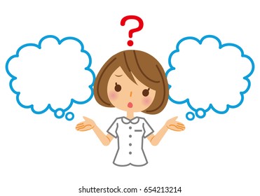 Nurse and speech bubble.