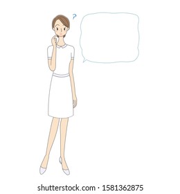 nurse and speech bubble illustration
