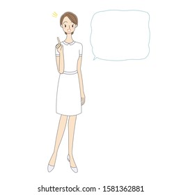 nurse and speech bubble illustration