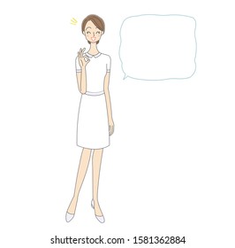 nurse and speech bubble illustration