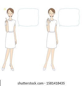 nurse and speech bubble illustration