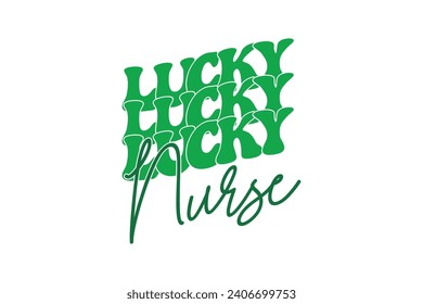 Nurse St Patrick's Day EPS T-shirt Design, diseño de camisetas St Patrick's Day, diseño divertido de letras inspiracionales para afiches en el Día de San Patricio