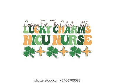 Nurse St Patrick's Day EPS T-shirt Design, diseño de camisetas St Patrick's Day, diseño divertido de letras inspiracionales para afiches en el Día de San Patricio