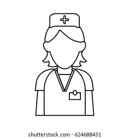 nurse staff care clinic uniform hat cross outline