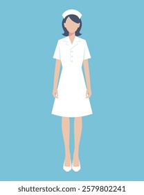 nurse standing isolated vector illustration 