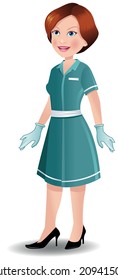 Nurse standing in uniform and hand gloves. EPS 10 vector with no transparency. Neatly named layers. Similar images in my portfolio