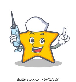 Nurse star character cartoon style