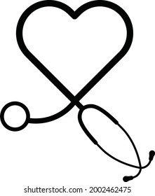 nurse stethoscope heart vector icon