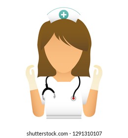 nurse with stethoscope icon design