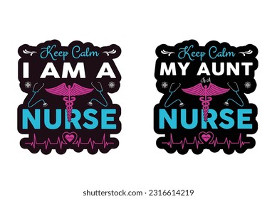 Nurse Sticker, nurse  typography Sticker design, Free Nurse Sticker Design Bundle
 svg