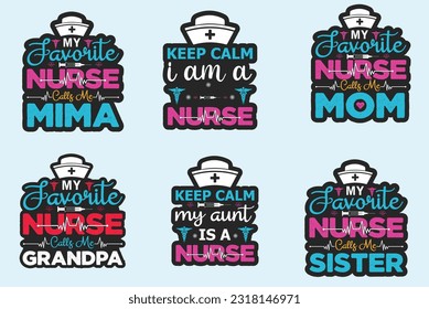 Nurse Sticker, nurse  typography Sticker design, Free Nurse Sticker Design Bundle
