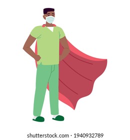 nurse superhero character with cape