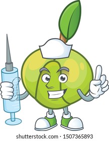 Nurse sweet elephant apple cartoon with mascot
