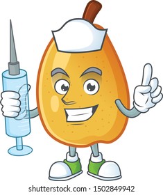 Nurse sweet fragrant pear cartoon on white background