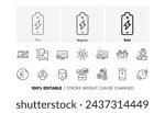 Nurse, Swipe up and Web system line icons. Pack of Safe water, Battery charging, Charging time icon. Floor plan, Sales diagram, Drop counter pictogram. Freezing, Report statistics, Euro money. Vector