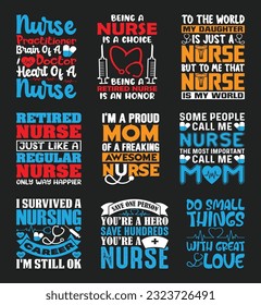 Nurse T shirt Design Bundle, Vector Nurse T shirt  design, Doctor shirt,  Nurse typography T shirt design Collection
