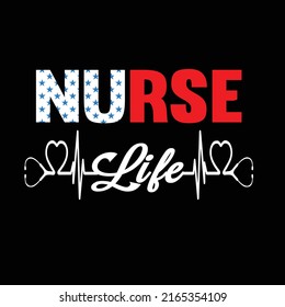 Nurse t shirt and typography design