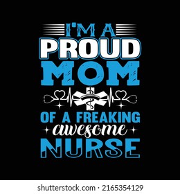 Nurse t shirt and typography design