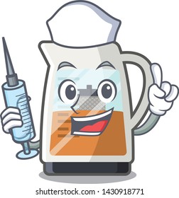 Nurse tea maker in the cartoon shape