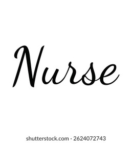 texto de enfermagem para impressão de camiseta e outros usos sobre fundo branco.