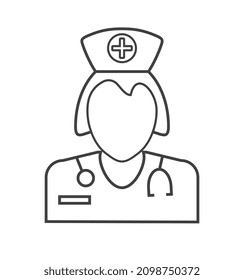 Ilustración vectorial de iconos finos de enfermería