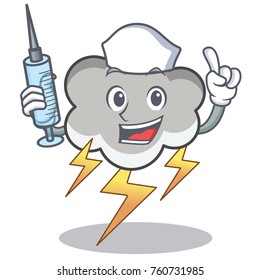 Nurse thunder cloud character cartoon