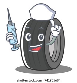 Nurse tire character cartoon style
