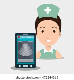 nurse tools service kit vector illustration graphic