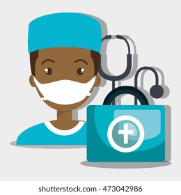 nurse tools service kit vector illustration graphic
